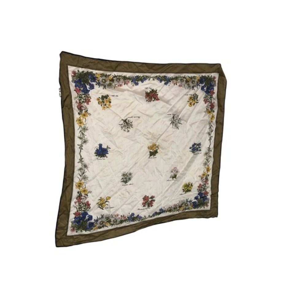 Fiba Stoppels Silk Scarf Botanical Floral Print Swiss Made Luxury Accessory